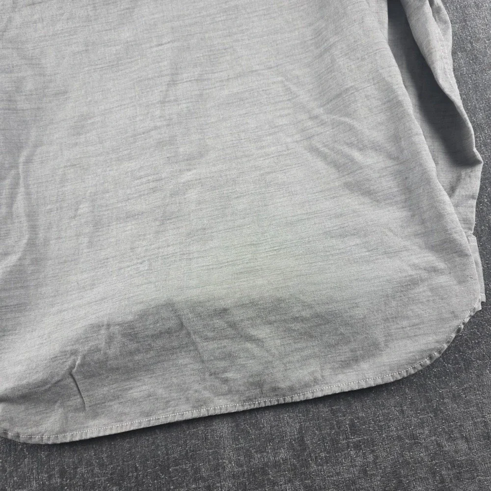 North Face Button Up Shirt Mens Medium Gray Long Sleeve Dual Pocket Casual M